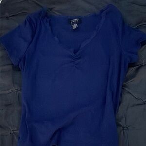 Blue V-Neck Women's Top